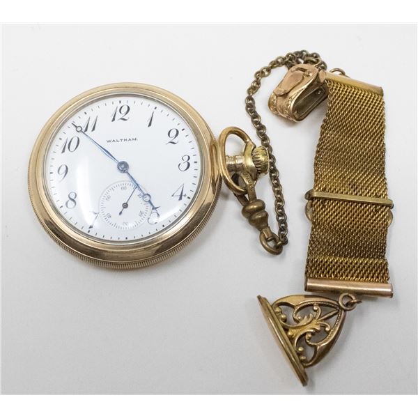 1883 WALTHAM HILLSIDE GOLD FILL WATCH W FANCY