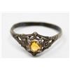 Image 1 : 925 SILVER RING W YELLOW TOURMALINE CENTRE STONE