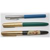 Image 1 : LOT OF THREE VINTAGE FOUNTAIN PENS