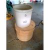 Image 2 : #5 crock (repaired) & wooden cheese box