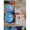 Image 1 : 4 Plastic Bird Feeders - Water Jugs and Wooden Houses