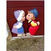 Image 1 : Dutch Kissing Boy and Girl Plaster Lawn Ornaments - 24" w/o Stake