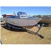 Image 2 : 21 1/2' Aluminum Boat on Single Axle Trailer - No Motor