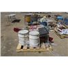 Image 2 : Pallet of Items - Small Barrels (2), Cart, Stand, 2 Pumps