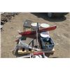 Image 5 : Pallet of Items - Small Barrels (2), Cart, Stand, 2 Pumps