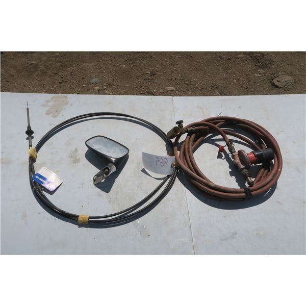 Air Hose w/ Regulator, 13ft. Throttle Cable, Mirror