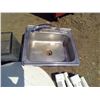 Image 2 : Lot of Misc. Items - Round Plastic Table (39" diameter, 27"H), Sink (24"x22"), and Fish Tank
