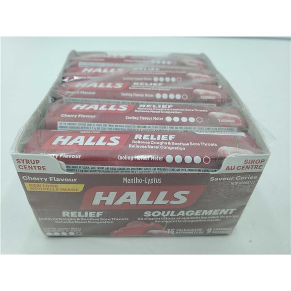 Halls Syrup Centre Cherry Flavour Lozenges (9 x 15)
