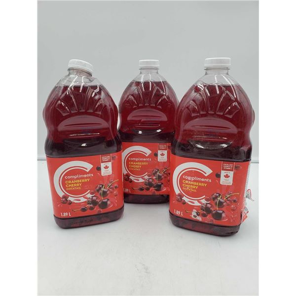 Compliments Cranberry Cherry Cocktail (3 x 1.89L)