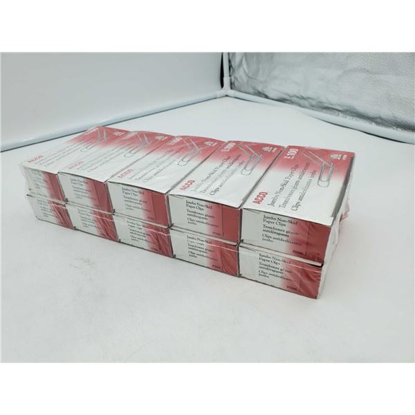 Acco Jumbo Non-Skid Paper Clips (10 x 100)