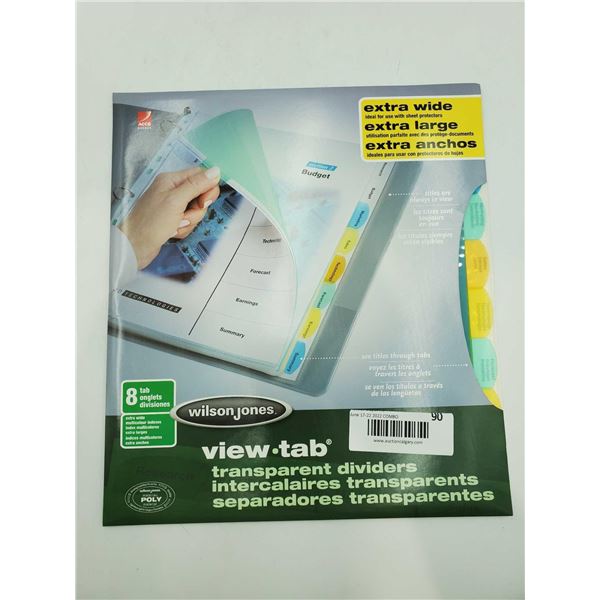 Wilson Jones View tab with Transparent Dividers (8tabs)
