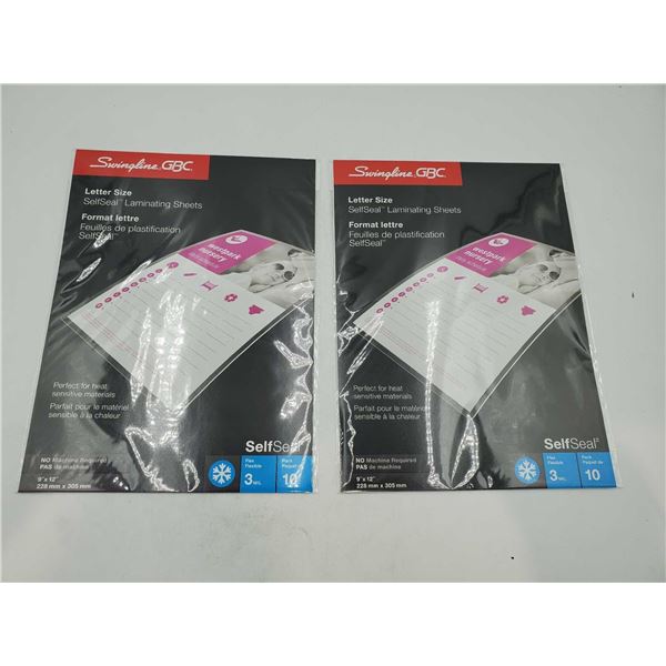 Swingline Letter Size SelfSeal Laminating Sheets (2- 10 x 9in x 12in)