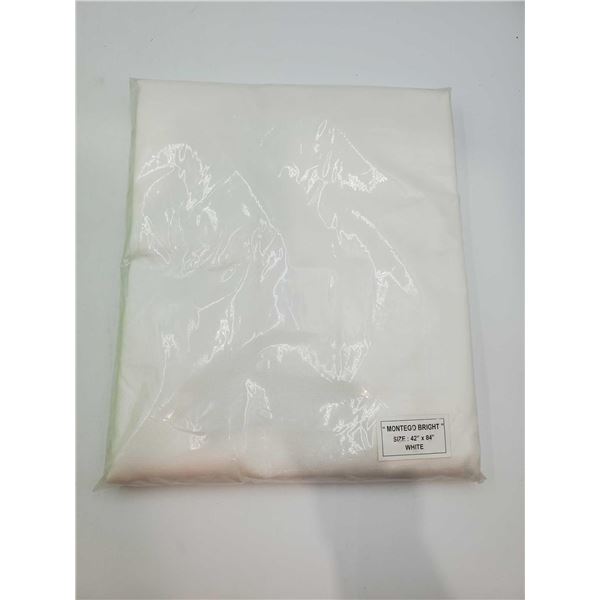 ???????Fabric Table Cloth "Montego Bright White" 42"x84" ???????