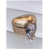 Image 2 : Brilliant Tear Drop  Pear Cut 1.2 Carat Solitaire Ladies Wide Band multi stone engagement ring ( siz