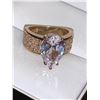 Image 3 : Brilliant Tear Drop  Pear Cut 1.2 Carat Solitaire Ladies Wide Band multi stone engagement ring ( siz