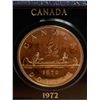 Image 4 : Royal Canadian Mint Issued Vintage 1972 Proof Cased Dollar Coin with original sleeve and display