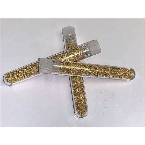 Lot of 3 large Vials of Golden Flaking material