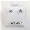 Image 3 : 14K White Gold Diamonds(0.24Ct,I1-I3,F-G) Unisex Cast Stud Earrings (~weight 0.43g), Made in Canada,