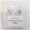 Image 4 : 14K White Gold Diamonds(0.24Ct,I1-I3,F-G) Unisex Cast Stud Earrings (~weight 0.43g), Made in Canada,