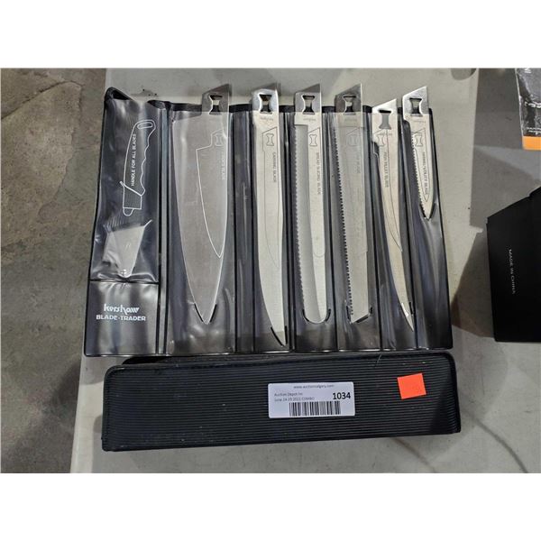 New Kershaw Blade Trader Knife Set 6 Blades W/ Case & Handle with Travel Case