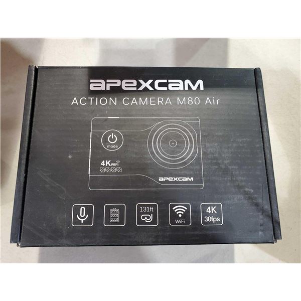 New Apexcam Action Camera M80 Air 4K Waterproof Wearable Camera System
