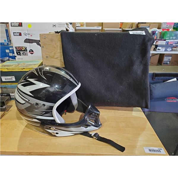 Full Face Motocross Helmet with Mesh Mouth Guard & Drawstring Bag