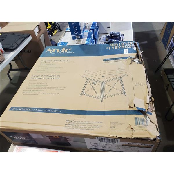 New Style Propane Patio Fire Pit  Damage to Box as see in photos, product appears fine