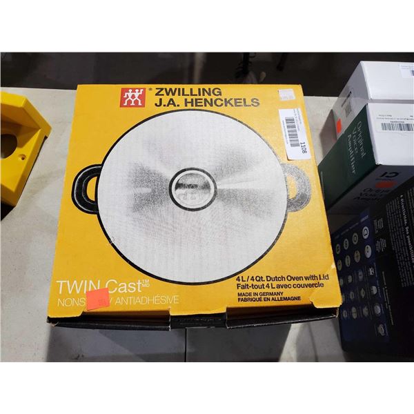 New Henkel 4L Twin Cast Dutch Oven with lid