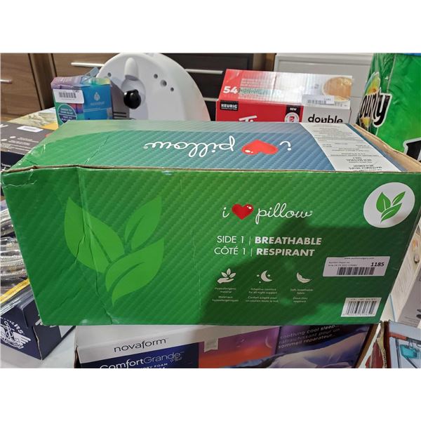 New I Love Pillow  Breathable Climate Control Pillow - Standard Queen Size