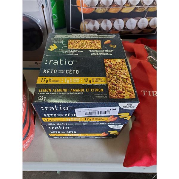 Ratio Keto Lemon Almond Crunchy Bars 2X 493g