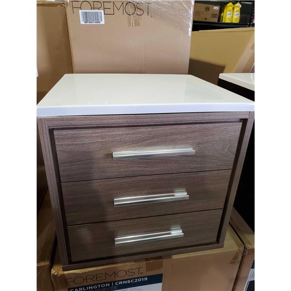 New Foremost Carlington Collection 3 Drawer Side Cabinet - Walnut Finish