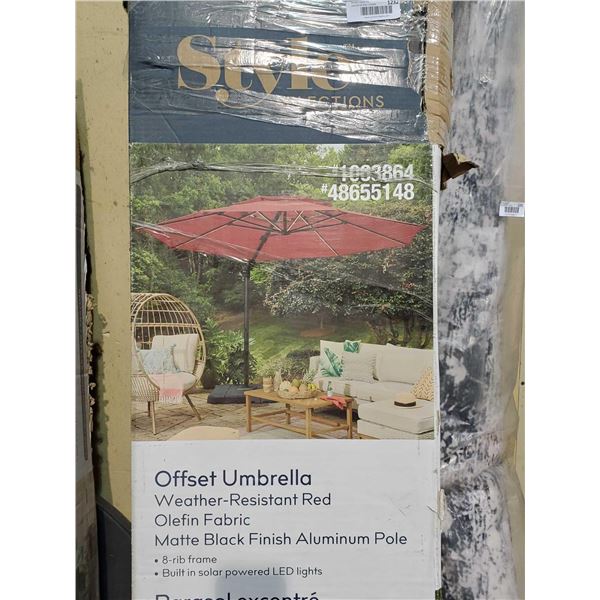 New Style Selections Offset Patio Umbrella - Red