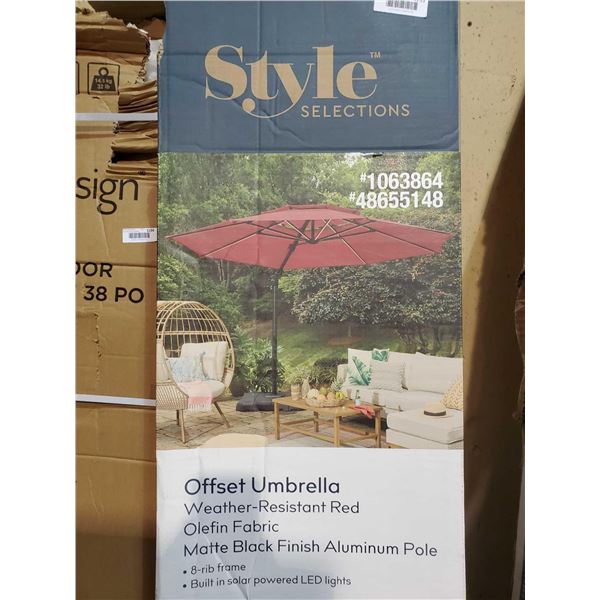 New Style Selections Offset Patio Umbrella - Red
