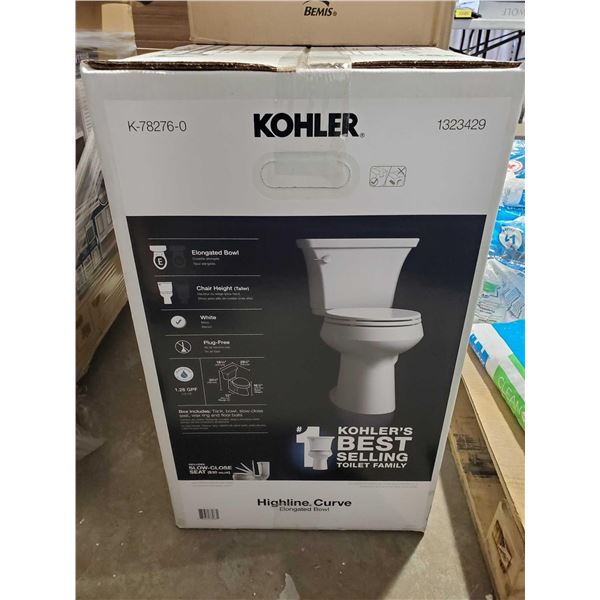 New Kholer Elongated Bowl Porcelain Toilet - White