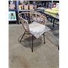 Image 3 : New Metal & Glass Patio Table with Set of 4 Brown Wicker Style chairs with Seat Cushions