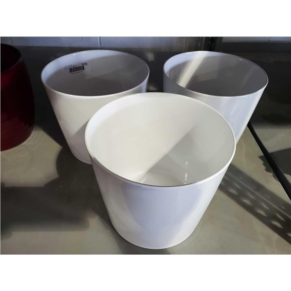 Lot of 3 8" Ceramic Planters Made in Germany - White