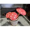 Image 1 : Set of 3 Handmade Wooden Toadstool Mushroom Garden Stakes