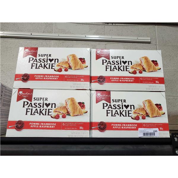 Super Passion Flakie Apple Raspberry Pastries Lot of 4 x396g