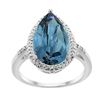 5.55 CTW London Blue Topaz & Diamond Ring 10K White Gold - REF-37V4R