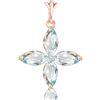 Genuine 1.10 ctw Aquamarine & Diamond Necklace 14KT Rose Gold - REF-30H7X