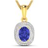 Image 1 : Natural 2.56 CTW Tanzanite & Diamond Pendant 14K Yellow Gold - REF-52M2T