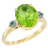 Image 1 : 3.02 CTW Peridot & Green Sapphire Ring 10K Yellow Gold - REF-28W5F