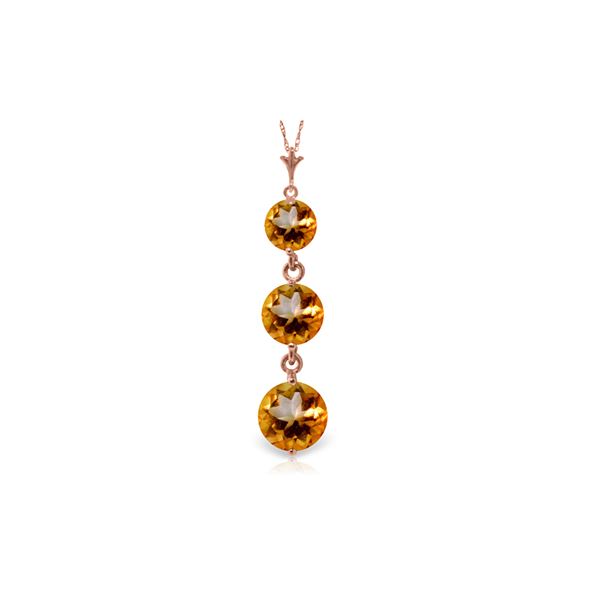 Genuine 3.6 ctw Citrine Necklace 14KT Rose Gold - REF-24X4M