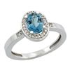 Image 1 : 1.15 CTW London Blue Topaz & Diamond Ring 10K White Gold - REF-31M7K