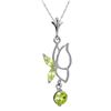 Image 1 : Genuine 0.40 ctw Peridot Necklace 14KT White Gold - REF-22V2W