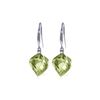 Genuine 26.1 ctw Green Amethyst & Diamond Earrings 14KT White Gold - REF-55Z3N