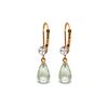 Genuine 4.53 ctw Green Amethyst & Diamond Earrings 14KT Rose Gold - REF-29A3K