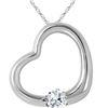 Genuine 0.25 ctw Diamond Anniversary Necklace 14KT White Gold - REF-78Z9N