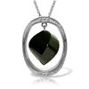 Genuine 15.6 ctw Black Spinel & Diamond Necklace 14KT White Gold - REF-107H8X