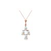 Genuine 1.95 ctw Aquamarine Necklace 14KT Rose Gold - REF-27V5W